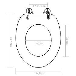 vidaXL lot de 2 Sièges WC MDF Couvercle fermeture en douceur Cailloux pas cher