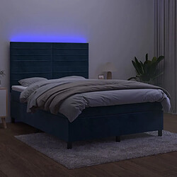 Avis vidaXL Sommier à lattes de lit avec matelas LED Bleu foncé 140x200 cm