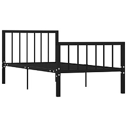 vidaXL Cadre de lit sans matelas noir métal 90x200 cm