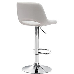 Avis Decoshop26 Tabouret de bar chaise haute x1 avec repose-pieds en velours crème piètement métallique chromé 10_0004590