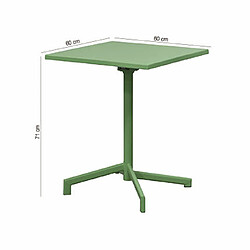 Acheter Mes Table de jardin 60x60x71cm en métal vert - BACA