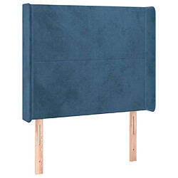 Avis Maison Chic Tête de lit scandinave à LED,meuble de chambre Bleu foncé 83x16x118/128 cm Velours -MN12739