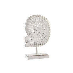 Figurine Décorative DKD Home Decor Finition vieillie Blanc Conque Bois d'albassia (25 x 10 x 35 cm)