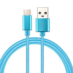 Wewoo Câble bleu pour Samsung Galaxy S8 et S8 + / LG G6 / Huawei P10 P10 Plus / Oneplus 5 / Xiaomi Mi6 Max 2 / autres Smartphones Tricot Texture USB vers USB-C / Type-C de chargement de synchronisation de données, longueur de câble: 2 m,