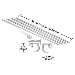 Avis Umbra Double tringle à rideaux nickel mat Twilight 223.5 à 365,8 cm