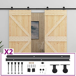 vidaXL Porte coulissante avec kit de quincaillerie 80x210cm Pin massif