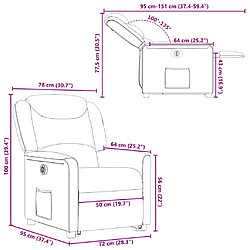 vidaXL Fauteuil inclinable électrique noir tissu pas cher