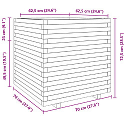 vidaXL Jardinière 70x70x72,5 cm bois de pin imprégné pas cher