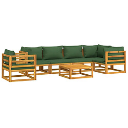 Avis Maison Chic Salon de jardin 7 pcs + coussins - Mobilier/Meubles de jardin - Table et chaises d'extérieur vert bois massif -MN59913