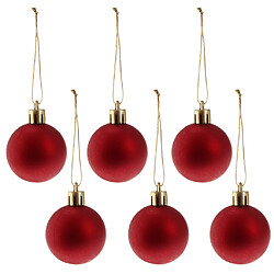 24pcs 6cm boules de noël ornements d'arbre de Noël suspendus décorations rouges