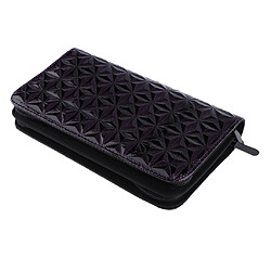 Acheter cuir pu ciseaux à cheveux ciseaux affaire outil de coiffure pochette sac violet foncé