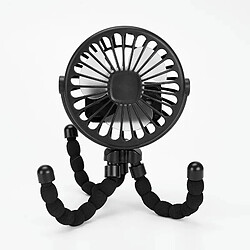 (Noir) Mini Ventilateur de Poulpe Portatif Multifonctionnel Chargeur USB Portable Poussette Extérieure Pour La Maison Avec Fonction Veilleuse Petit Ventilateur