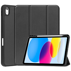 Etui en PU fonction d'éveil/veille automatique avec support tripliure et porte-stylo pour votre iPad 10.9 (2022) - noir