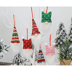 C294 6pcs Barbie blanche de Noël Figure Tricoté Figure Face Old Man Poupée Poupée Arbre de Noël Pendentif Long Chapeau Elf Poupée