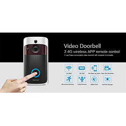 Universal Intelligent IP Video Walkie-talkie WiFi Vidéo Porte Portable Sonnette WiFi Caméra de sonnette Alarme infrarouge Caméra de sécurité sans fil | Sonnette (noir)