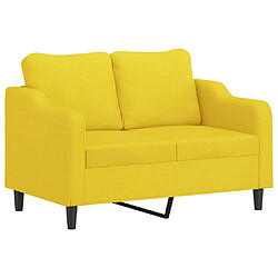 Maison Chic Canapé à 2 places,Sofa de Salon,Canapé droit Jaune clair 120 cm Tissu -GKD242903