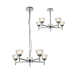 Luminaire Center Suspension Avalon Chrome poli 5 ampoules 25cm