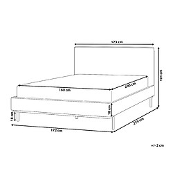 Avis Beliani Lit double en tissu beige crème 160 x 200 cm CORIO