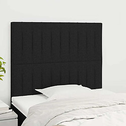 Maison Chic Lot de 2 Têtes de lit design pour chambre - Décoration de lit Noir 90x5x78/88 cm Tissu -MN40323