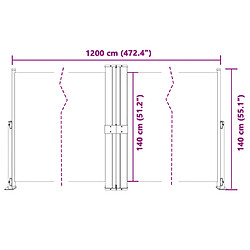 Acheter vidaXL Auvent latéral rétractable Anthracite 140x1200 cm