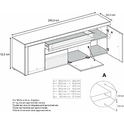 Acheter Mpc Buffet Blanc Laqué (hxlxp) : 72 X 200 X 35