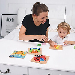 Universal 6 PCS Puzzles Puzzle d'animaux en bois éducatif Puzzle éducatif précoce pour les enfants pour les enfants