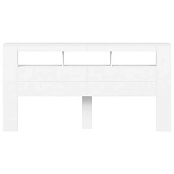 Maison Chic Tête de lit moderne à LED lumineuse pour chambre - Décoration de lit blanc 200x18,5x103,5 cm bois d'ingénierie -MN79505 pas cher