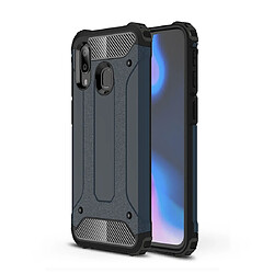 Wewoo Coque Renforcée Étui combiné TPU + PC pour Galaxy A40 bleu marine