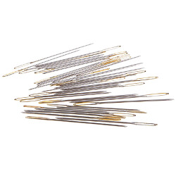 30 pcs / boîte point de croix aiguilles main broderie aiguille grand oeil or mixte