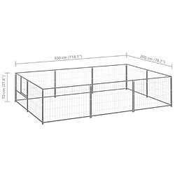 vidaXL Chenil Argenté 6 m² Acier pas cher