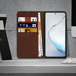 Avis Avizar Étui Samsung Galaxy Note 10 Lite Cuir Porte cartes Support Vidéo marron foncé