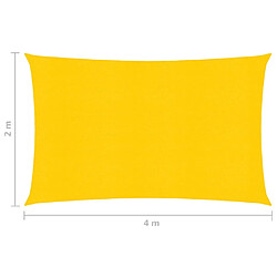 vidaXL Voile d'ombrage 160 g/m² Jaune 2x4 m PEHD pas cher