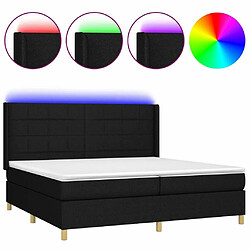 Sommier à lattes,Cadre à lattes de lit et matelas et LED pour Adulte Noir 200x200 cm Tissu -MN96347