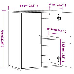 vidaXL Buffet chêne sonoma 60x31x70 cm bois d'ingénierie pas cher