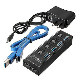 Acheter Universal 4 ports USB 3.0 Hub ON / OFF Switch Adaptateur AC