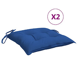 vidaXL Coussins de chaise lot de 2 bleu 40x40x7 cm tissu oxford