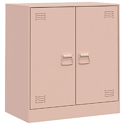 vidaXL Buffet rose 67x39x73 cm acier