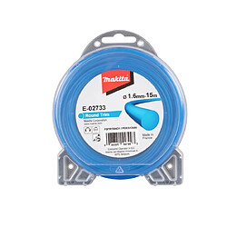 Makita Tête à 2 fils Tap&Go 2,0 mm + Fil nylon rond 1,6 mm 15 m pour coupe-herbe sans fil 18V DUR187 et DUR188 (191D91-7) (E-02733)