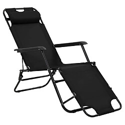 Avis Helloshop26 Chaises longues pliables 2 pièces avec repose-pied acier noir 02_0011944