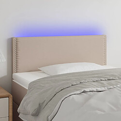 Maison Chic Tête de lit scandinave à LED,meuble de chambre Cappuccino 100x5x78/88 cm Similicuir -MN27651