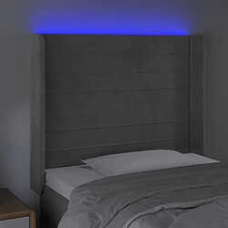 Avis Maison Chic Tête de lit scandinave à LED,meuble de chambre Gris clair 83x16x118/128 cm Velours -MN81982