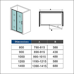 Aica Sanitaire Porte de douche 80x185cm en verre securit anticalcaire 6mm pas cher