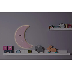 HOMEMANIA Lampe Murale Smiling Moon - Luna, Applique - pour enfants - pour chambre - Rose en MDF, 25 x 3 x 40 cm, 1 x LED Strip, Max 14,4 W, 600LM