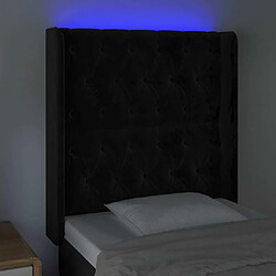 Acheter Maison Chic Tête de lit scandinave à LED,meuble de chambre Noir 83x16x118/128 cm Velours -MN39438