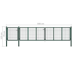 Acheter vidaXL Portail de jardin Acier 500 x 75 cm Vert