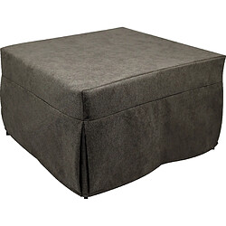 Alter Puof convertible en lit simple, Fabriqué en Italie, Lit pliant, Pouf avec tissu amovible et peu encombrant pour le salon, cm 78x78 / 195h45, Marron