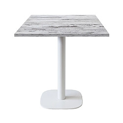 Restootab Table 70x70cm - modèle Round pied blanc chêne islande 