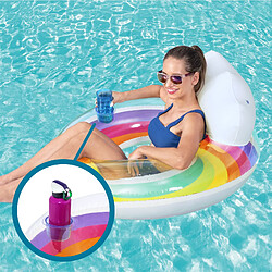 Bouée Gonflable pour Plage ou Piscine Bestway Rainbow Dreams Swin Tube 105x33 cm avec Porte-Verres Multicolore pas cher