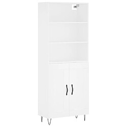 vidaXL Buffet haut Blanc 69,5x34x180 cm Bois d'ingénierie