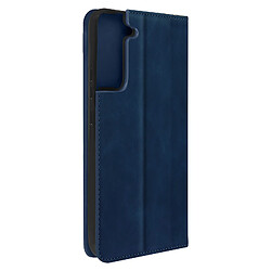 Avizar Etui Folio Samsung Galaxy S22 Plus Porte Carte Simili Cuir Daim bleu